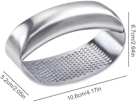 Garlic Press Rocker - Stainless Steel Portable Garlic Crusher, Ergonomic Ginger Grinder | Manual Mincing Tool for Food Prep, Home, Restaurant, Cooking, Party, Bbq, Picnic, Camping, Daily Use