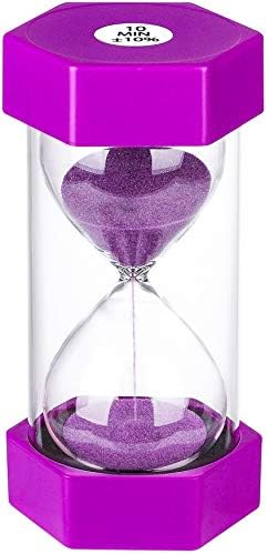 SuLiao Sand Timer 10 Minute Hourglass: Plastic Sand Clock,Small Purple Sand Watch 10 Min,Reloj De Arena,Hour Glass Colorful Sandglass Timer for Kids, Games, Classroom, Kitchen, Decor