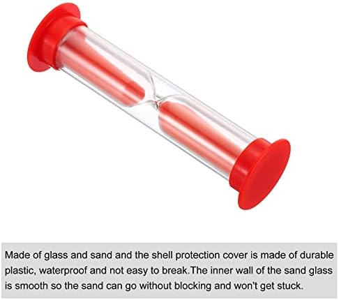 PATIKIL 2 Minute Sand Timer, 4Pcs Small Sandy Clock with Plastic Cover, Count Down Sand Glass for Games, Kitchen, Party Favors DIY Decoration, Red