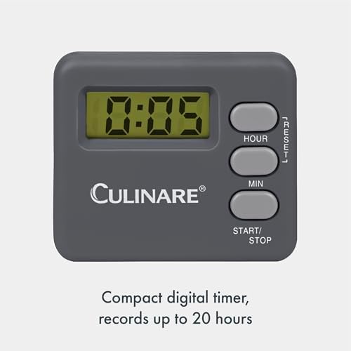 Culinare 20-Hour Digital Kitchen Timer – Compact Countdown Timer with Magnetic Back, Integrated Stand & Battery Included – Ideal for Cooking & Baking