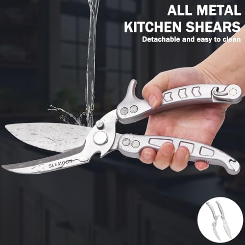 Heavy Duty Kitchen Shears,Poultry Shears with Safety Lock,Silver