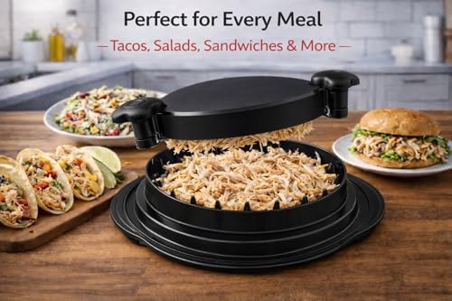 Chicken Shredder Tool Twist – Large Meat Shredder for Chicken Breast, Fast Manual Chicken Shredder Tool for Pulled Pork, Dishwasher Safe Handheld Meat Shredding Tool for Kitchen & BBQ