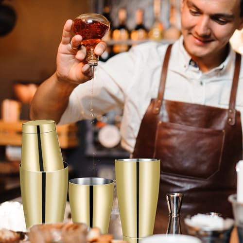 Sabary 6 Pcs Shakers Bartending Boston Cocktail Shaker, Gold