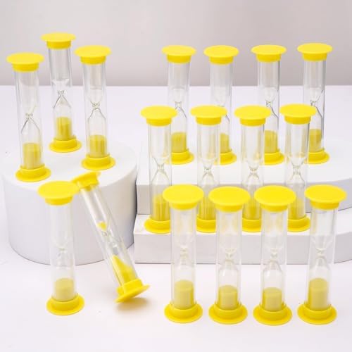 PROLOSO 40 Pcs Sand Clock Timers 1 Minute Hourglass Sandglass Classroom Timers for Kids Games Toothbrush Timer for Children