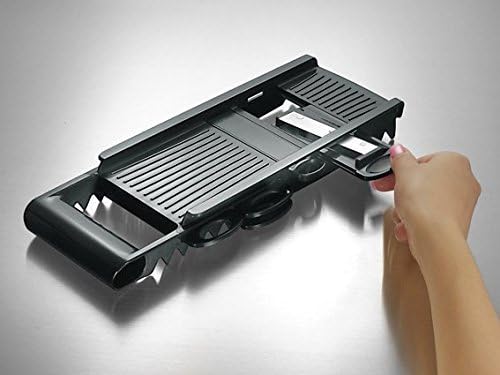 Multi Grater Kitchen Mandoline | Multi Functional Fruit & Vegetable Slicer with 5 Adjustable Stainless Steel Blades Crinkle Waffle Cutter Julienne Slicer with Safety Holder Rail Guide