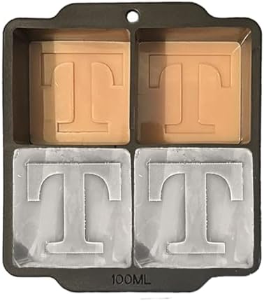 Monogrammed Ice Cubes Mold with Lid, 2 inch Whiskey Ice Cube Tray, Personalized Initials Silicone Cocktail Ice Cube Mold, Wedding Monogram, Thank You Gift, Gifts for Dad (Letter T)