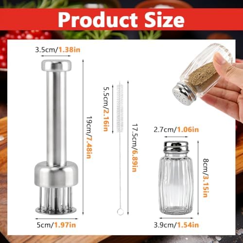 Meat Tenderizer Tool with 21 Sharp Needles 304 Stainless Steel