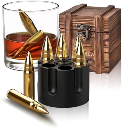 Gifts for Men Dad Husband, Whiskey Stones Reusable Stainless Ice Cubes, Unique Fathers' Day Anniversary Birthday Gift Ideas for Him Boyfriend, Man Cave Stuff Cool Gadgets Retirement Bourbon Presents