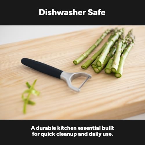 Misen Stainless Steel Vegetable Peeler - Dishwasher Safe Y Peeler - Easy to Use with Potatoes, Cabbage, Carrots, and More - Progessional Grade Kitchen Tool - Black