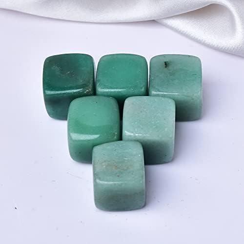 Green aventurine Whiskey Stones Chilling Crystal Ice Cubes for Drinks Whiskey Rocks 0.8" Wine Cubes Gifts for Women Set of 6