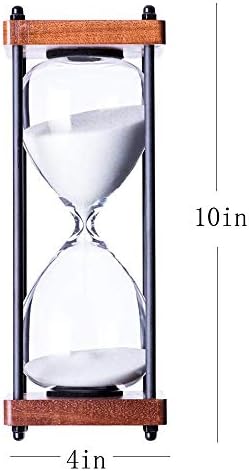 Large Hourglass Timer 60 Minute, Decorative Wooden Sandglass, White