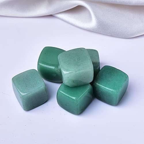 Green aventurine Whiskey Stones Chilling Crystal Ice Cubes for Drinks Whiskey Rocks 0.8" Wine Cubes Gifts for Women Set of 6