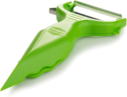 Brner 6-in-1 Multifunctional Garnishing Peeler for Fruits & Vegetables Universal & Potato Peeler Color: Green