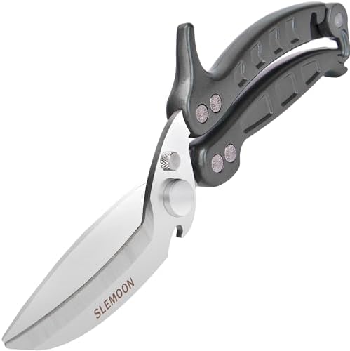 Heavy Duty Kitchen Shears,Poultry Shears with Safety Lock,Grey