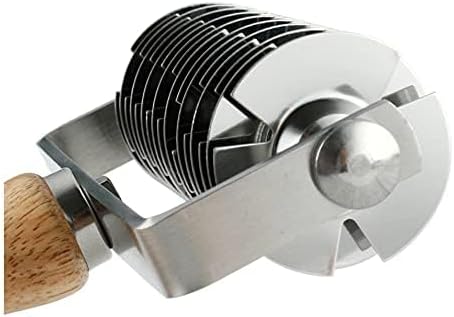 Stainless Steel lattice dough cutter,Dough Lattice Top Cookie Pie Pizza Bread Pastry Crust Roller Cutter,Pastry Wheel Cutter Lattice Roller Cutter, pastry lattice roller,Wood Handle