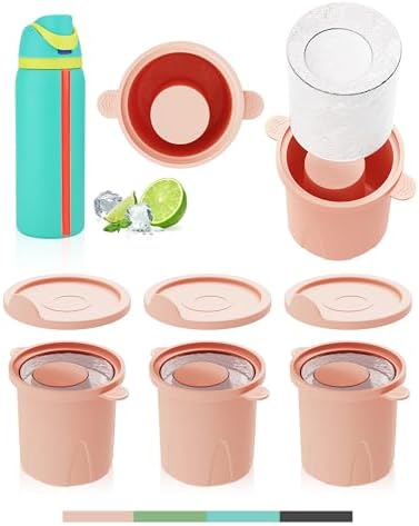 Ice Molds for Owala 24-40oz, Set of 3, Food-Grade Soft Silicone, No White Residue, Easy to Release, Straw Placement Compatible with Owala FreeSip, Keeps Drinks Cold Longer (Pink)