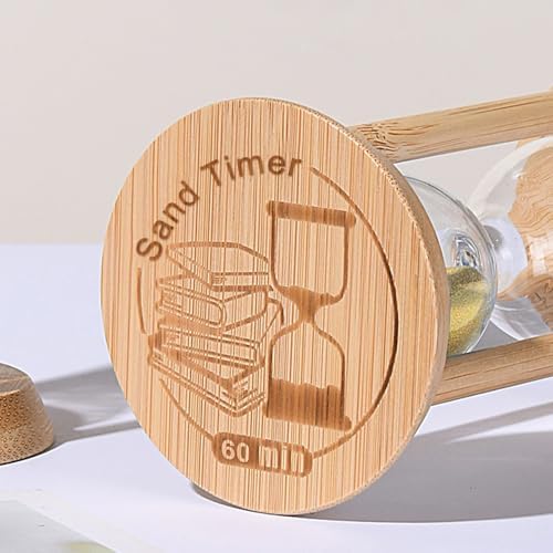 SuLiao Wooden Sand Timer 60 Minute Hourglass, 1 Hour Gold Sand Clock, Small Watch 60 Min Timer, One Hour Reloj De Arenai, Hour Glass Sandglass for Home, Office, Decorative, Game, Classroom
