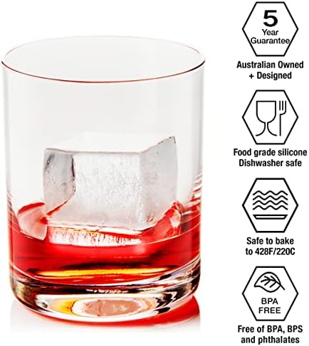 DRINKSPLINKS Large Ice Mold Makes 2x2x2 Inch Cubes. Giant Silicone Tray.