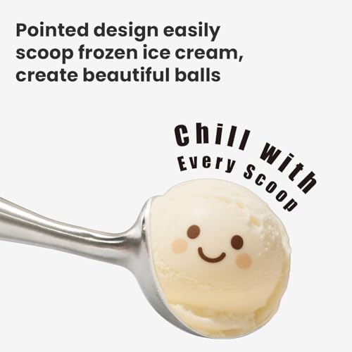 304 Stainless Steel Ice Cream Scoop, Heavy Duty Scooper for Hard Ice Cream