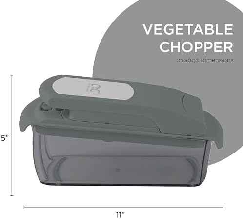 Cook with Color Vegetable Chopper - Multifunctional 11 in 1 Vegetable Chopper with Container - Food Chopper to Dice, Chop, Slice, Julienne and Spiralize, Charcoal