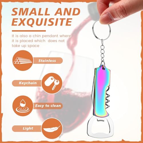 Ziliny 24 Pcs Wine Bottle Opener Keychains Bulk Corkscrew, Titanium Color