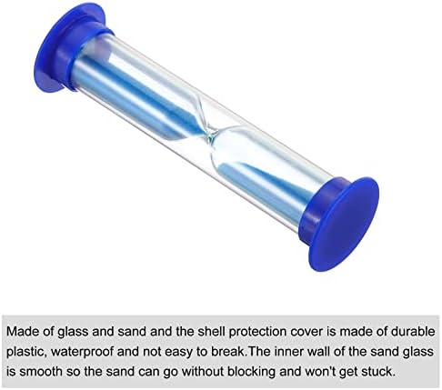 PATIKIL 2 Minute Sand Timer, 4Pcs Small Sandy Clock with Plastic Cover, Count Down Sand Glass for Games, Kitchen, Party Favors DIY Decoration, Blue