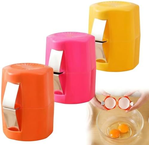 Handheld Egg Shell Opener and Egg Cracker Tool for Raw Eggs, Stainless Steel Egg Opener Cutter, Easy Egg Peeler for Hard Boiled Eggs, Kitchen Gadgets Shell Separator (3pcs Colors)