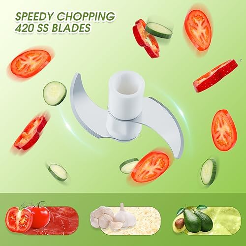 Garlic Chopper Mini Manual Hand Food Chopper for Kitchen Onion Dicer Crusher Garlic Mincer Blue 160ml