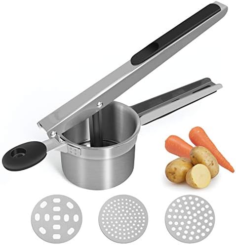 Generic AMAZINGCATS Stainless Steel Potato Ricer, Potato Masher, Potato Press with Anti-Slide Handle, Baby Food Potato Ricer, Ricer Kitchen Tool for Vegetable and Fruit.