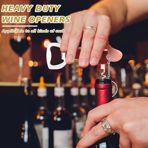 Ziliny 24 Pcs Wine Bottle Opener Keychains Bulk Corkscrew, Multi Color