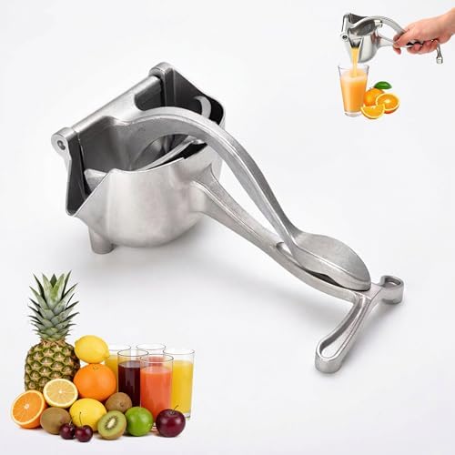 Manual Juicer, Hand Press Lemon Squeezer & Citrus Press - Upgrade Aluminum Alloy Fresh Fruit Juice Extractor, Ergonomic Grip Heavy Duty Manual Juicer, Effortless & Easy to Clean Kitchen Tool