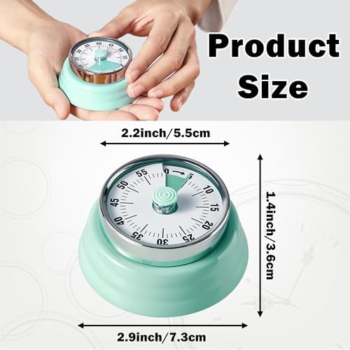 60-Minute Magnetic Visual Timer, Silent Operation and No Battery Needed, Time Management Tools for Kitchen, Homeschool Desk, Office Meetings & Home Learning Timer (Green)