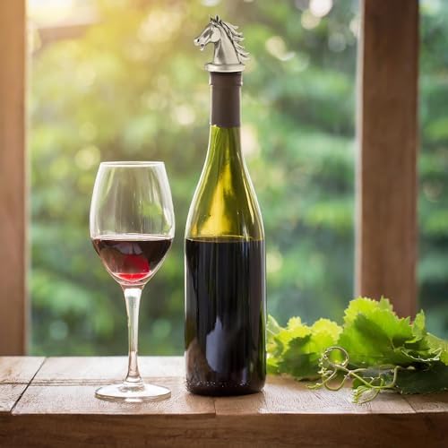 Stainless Steel Horse Wine Aerator Pourer - Deluxe Decanter Spout for Robust Red and White Wine - Pour Amore Bottle Pourer/Stopper & Air Diffuser by Chris's Stuff