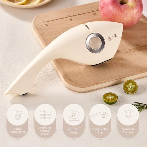 3‑Stage Manual Kitchen Knife Sharpener, Diamond & Ceramic Blade Sharpener