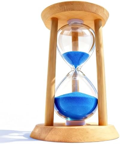 PROLOSO 10 Min Wooden Sand Timers 10 Minutes Glow in The Dark Hourglass Large Bamboo Sand Clock Sandglass for Yoga Reading Home Office Decor