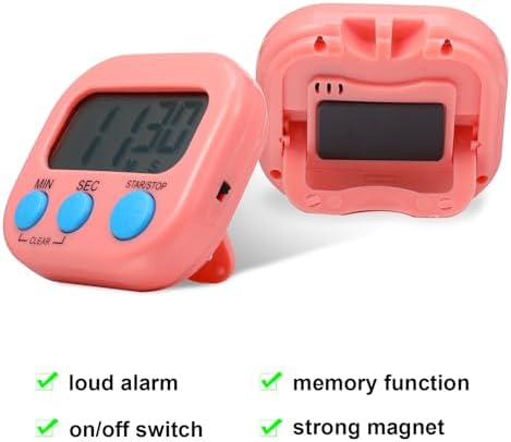Weewooday 30 Pcs Multi-func Electronic Kitchen Classroom Timer, 10 Colors