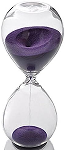 Large Fashion Colorful Sand Glass Sandglass Hourglass Timer Clear Smooth Glass Measures Home Desk Decor Xmas Birthday Gift (30 Minutes, Purple)