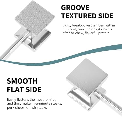VOCOSTE Meat Tenderizer Mallet, Aluminum Alloy Kitchen Double-sided Meat Pounder Flattened, Meat Mallet Hammer, Steak Chicken Beef Tenderizer Tool