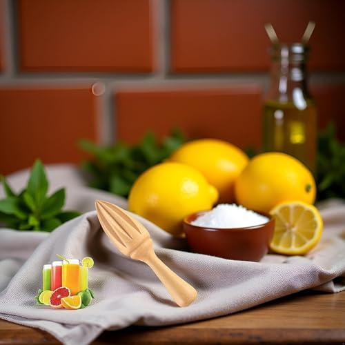 Wooden Citrus Reamer,Handheld Hand Citrus Lemon Juicer,Portable Fruit Squeezer,Kitchen Juicing Tool,Manual Orange Lemon Juice Reamer for Daily Home Bar Cafe Restaurant Use (Pack of 2)