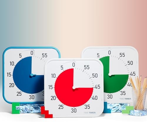 Time Timer Original 12" Visual Countdown Timer – Large 60-Minute Silent Classroom Visual Timer for SEL, Emotional Regulation, Focus, Calm Transitions, ADHD, Autism – (Green & White)