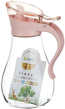 Oil and Vinegar Glass Cruet Bottle Container Olive Oil Dispenser Clear Condiment Pots Seasoning Spice Storage Jar BPA-FREE, Chef, Professional,12 oz ( 380 ML), Pink