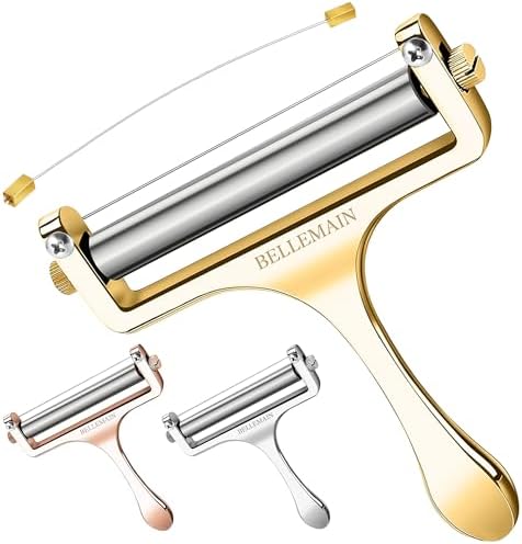 Bellemain Stainless Steel Wire Cheese Slicer with 2 Extra Wires - Gold