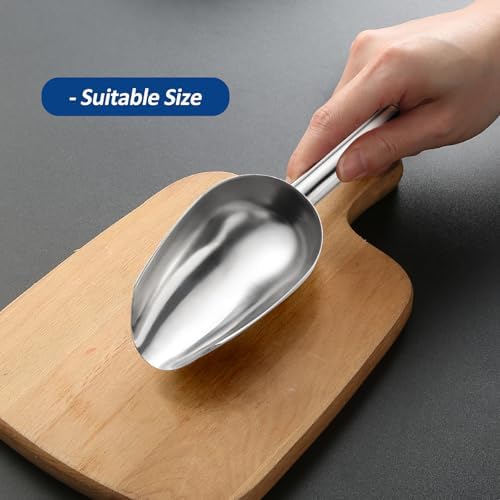 Ice Cube Scoop Cast Aluminum Shovel Scoops Kitchen Utility Scoops Set, Ice Scooper for Ice Maker Freezer Coffee Bean Food Candy Flour Popcorn Rust Free 6 oz ﻿
