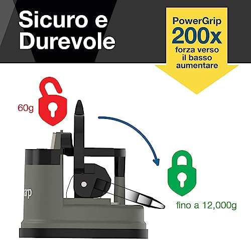 AnySharp Knife Sharpener, Hands-Free Safety, PowerGrip Suction, Safely Sharpens All Kitchen Knives, Ideal for Hardened Steel & Serrated, World's Best, Compact, One Size, Grey