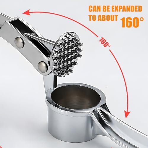 Manual Garlic Press Kitchen Large Garlic Peeler Garlic Muddler Household Garlic Pounder Garlic Press Garlic Peeler for Fine and Coarse Mince Garlic Press,Garlic Mincer, Garlic Crusher (B)