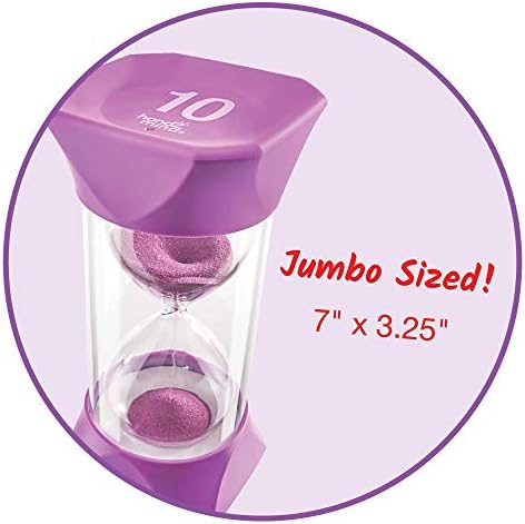 hand2mind Jumbo 10 Minute Sand Timer, Large Hourglass, Shower Timer for Kids, Sand Clock, Toddler Visual Countdown for Classroom, Game and Calm Down Corner Supplies (Set of 1)