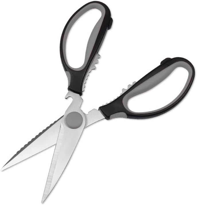 Rainspire Premium Come Apart Kitchen Scissors All Purpose Heavy Duty Kitchen Shears for Food Scissors Kitchen Utensils, Dishwasher Safe, Black Grey