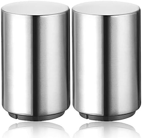 2PCS Pop-the-Top Beer Bottle Opener, Metal Automatic Magnetic Glass Bottle Cap Openers, Wine Bartender Tool Cap Catcher for Bar, Party, Wine Ceremony, Restaurant Household Utensils, Easy to Use-Silver
