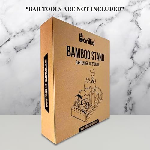 Barillio Black Bamboo Stand for Bartender Kit Storage (Bar Tools are Not Included) | Cocktail Shaker Set Wood Holder | Perfect Match with Barillio Complete Bar Tool Set