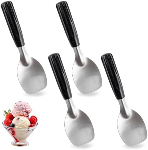 4 Pack Ice Cream Spade Heavy Duty - Stainless Steel Flat Ice Cream Scoop, Scooper for Hard or Creamy Dessert Spade Butter Cutter